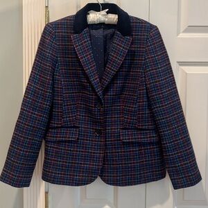 Talbots Jacket Winter Holiday Velvet Collar Size 10 Fully Lined Worn Once